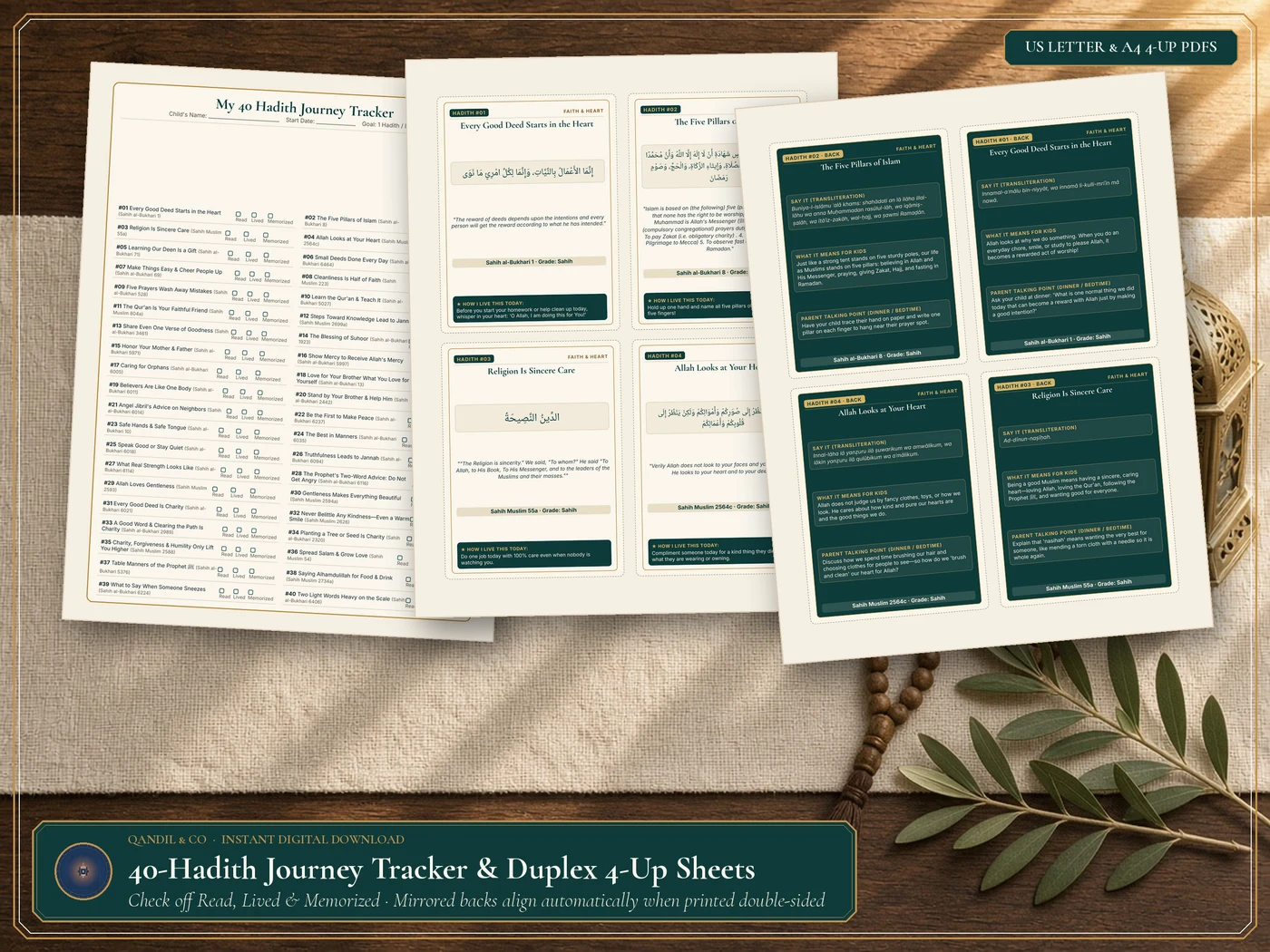 40-Hadith Memorization Checklist & Parent/Teacher Guide