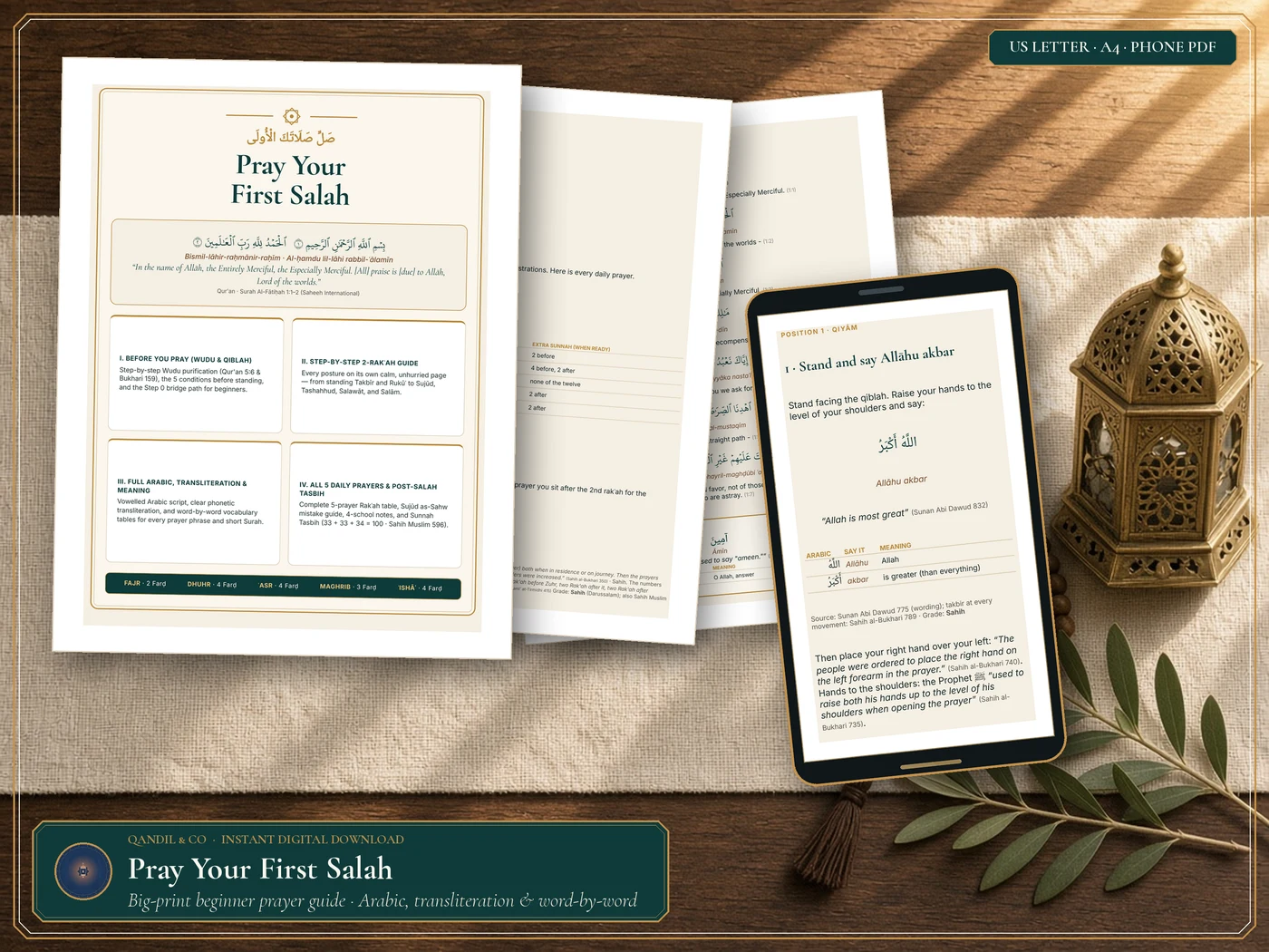 Pray Your First Salah cover & step-by-step prayer overview