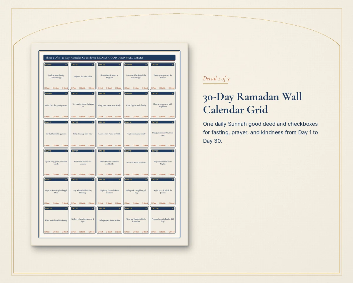 Bonus 30-day kids du'a mini-deck included