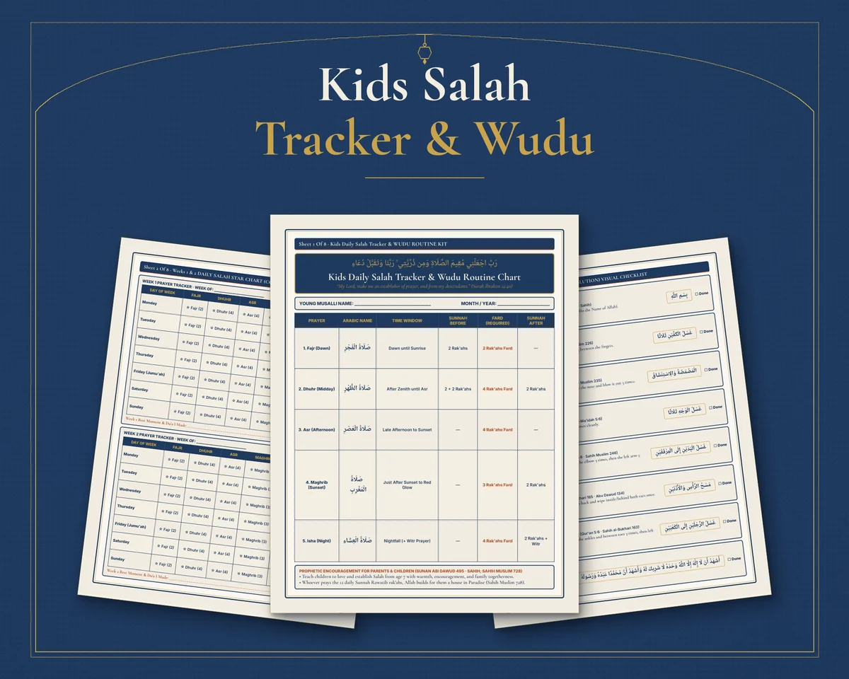 Kids Salah Chart & Wudu Kit overview
